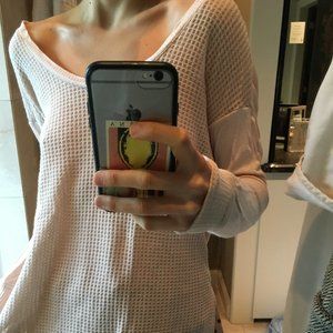 Cashmere / Silk Waffle-knit Top